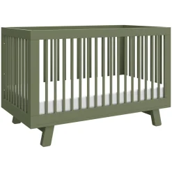 Hudson 3-in-1 Convertible Crib with Toddler Bed Conversion Kit in Olive