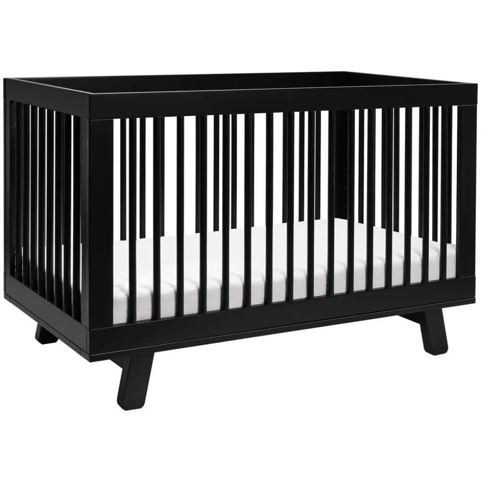 Hudson 3-in-1 Convertible Crib with Toddler Bed Conversion Kit in Black