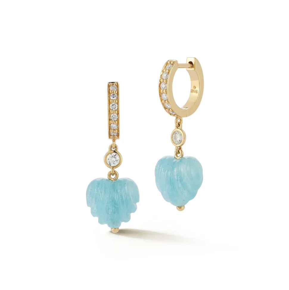 Huggie Hoops in Aquamarine