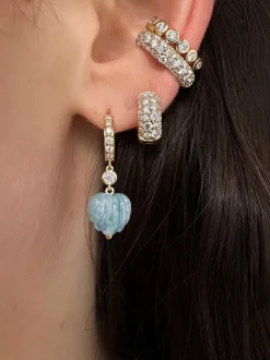 Huggie Hoops in Aquamarine
