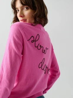 Hurry Up/Slow Down Crewneck in Magenta