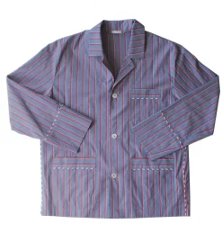 Hyperion Men's Pajama Top in Red Grey Stripe