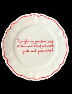 I Googled My Symptoms and It Turns Out I Only Need Good Pasta and Good Wine Scalloped Plate, Set of 6