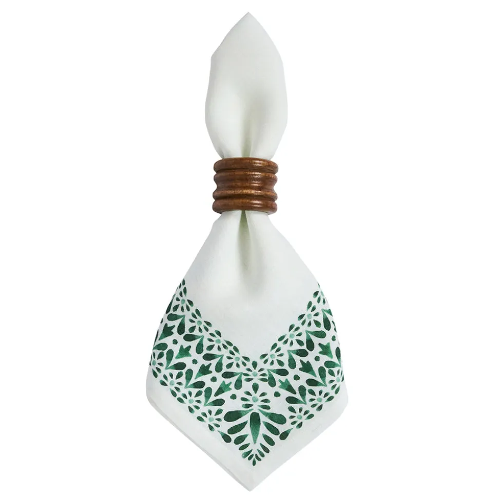 Iberian Border Napkin in Evergreen, Set of 4