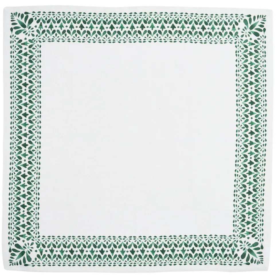 Iberian Border Napkin in Evergreen, Set of 4