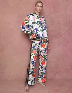 Iggy Satin Jacket in Tree of Life Cream