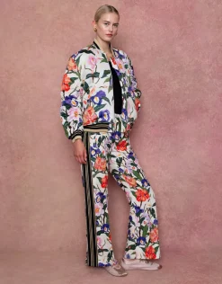 Iggy Satin Jacket in Tree of Life Cream