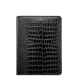 9-Inch Wire-O-Notebook in Crocodile Embossed Leather