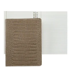 9-Inch Wire-O-Notebook in Crocodile Embossed Leather