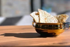 Indian Handi Serving Bowl in Brass Colored Stainless Steel