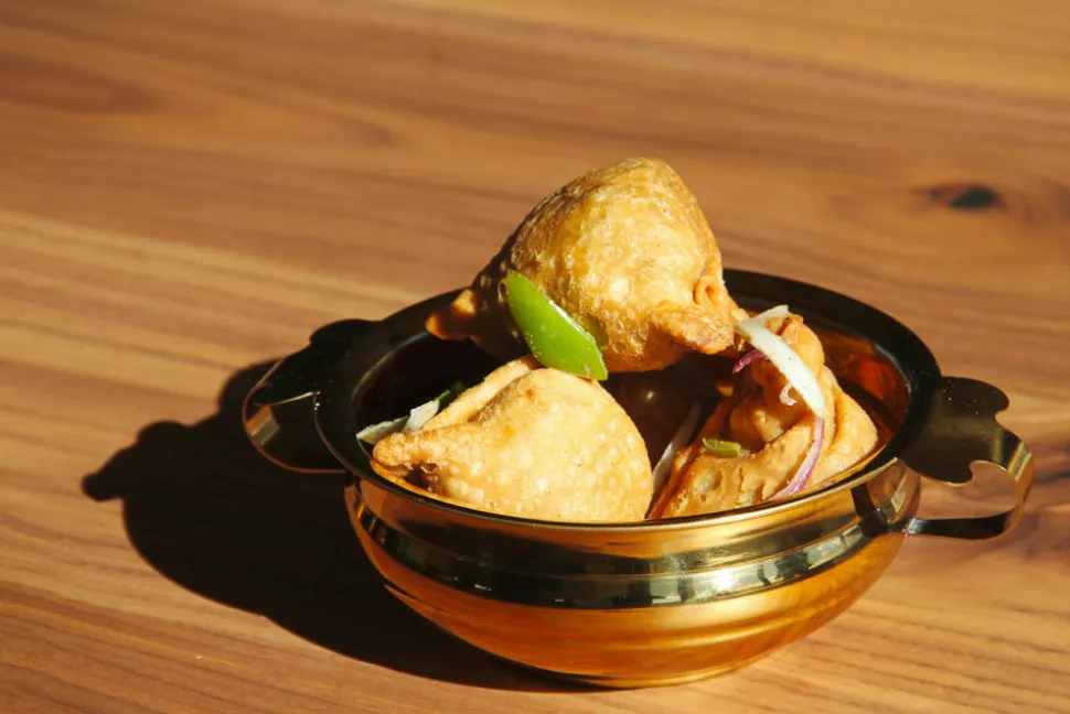 Indian Handi Serving Bowl in Brass Colored Stainless Steel