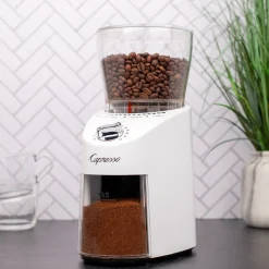 Infinity Plus Conical Burr Coffee Grinder in White