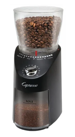 Infinity Plus Conical Burr Coffee Grinder in Black