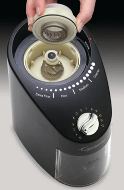Infinity Plus Conical Burr Coffee Grinder in Black
