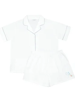 Iris White Cotton Pajama Short Set