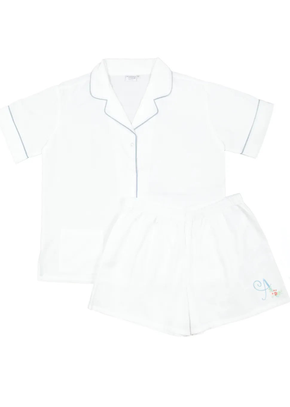 Iris White Cotton Pajama Short Set