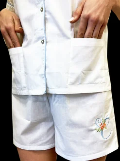 Iris White Cotton Pajama Short Set