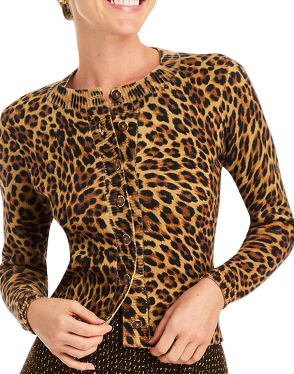 Isabel Cardigan in Leopard Brown