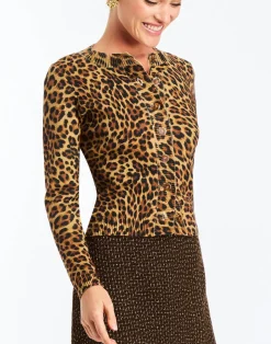 Isabel Cardigan in Leopard Brown