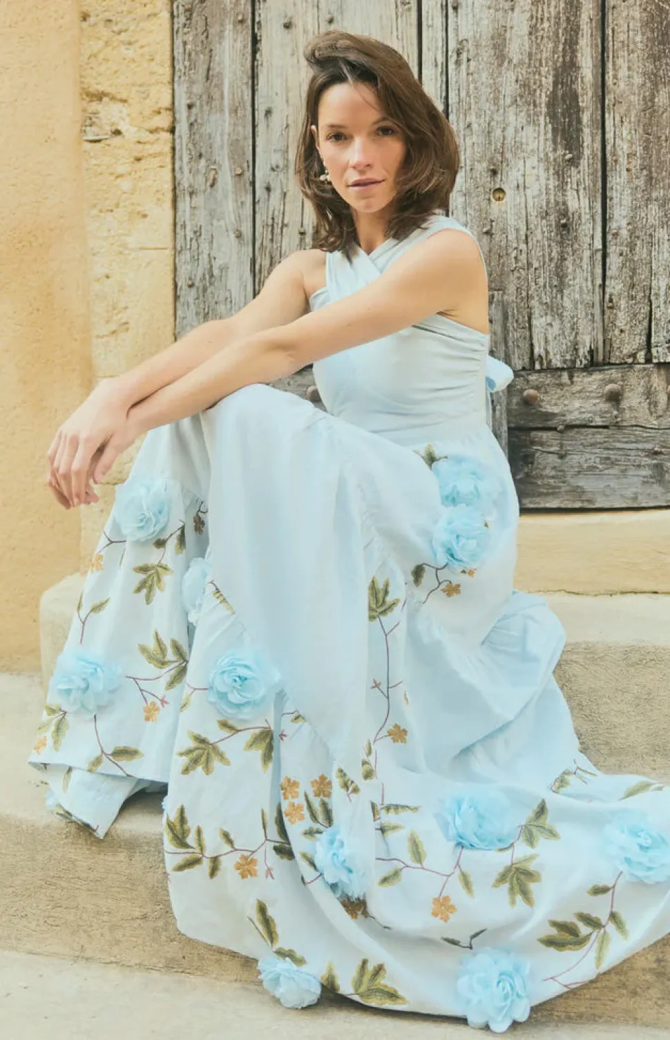 Isabel Dress in Lotus Garden Blue