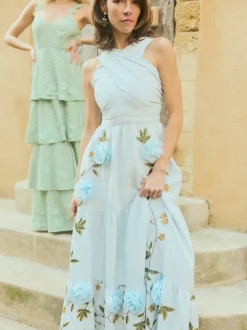 Isabel Dress in Lotus Garden Blue