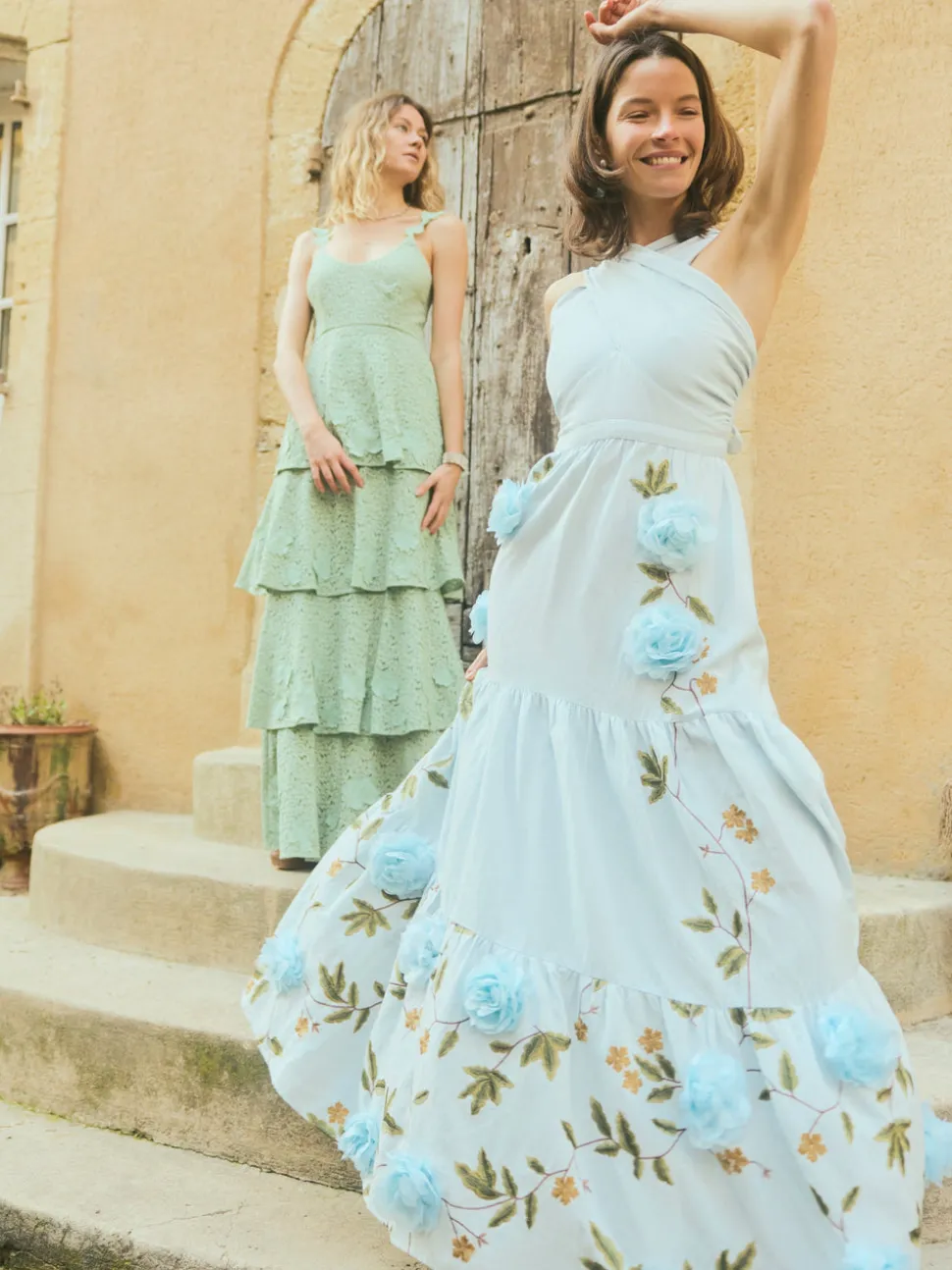 Isabel Dress in Lotus Garden Blue