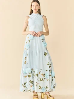 Isabel Dress in Lotus Garden Blue