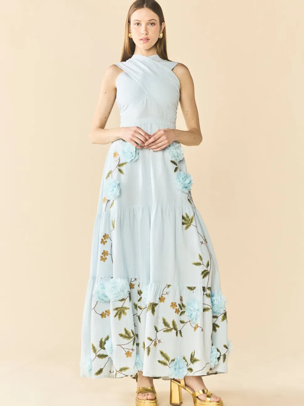 Isabel Dress in Lotus Garden Blue
