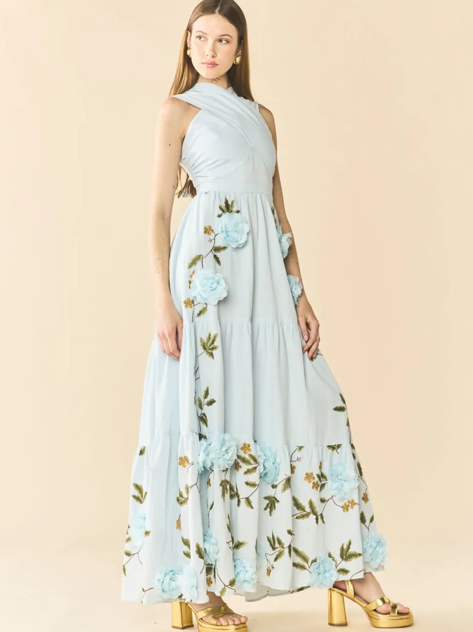 Isabel Dress in Lotus Garden Blue