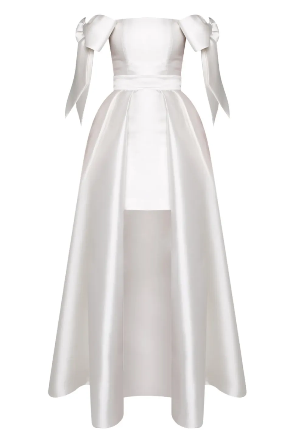 Isabella Silk and Wool Mini Dress with Convertible Skirt in White