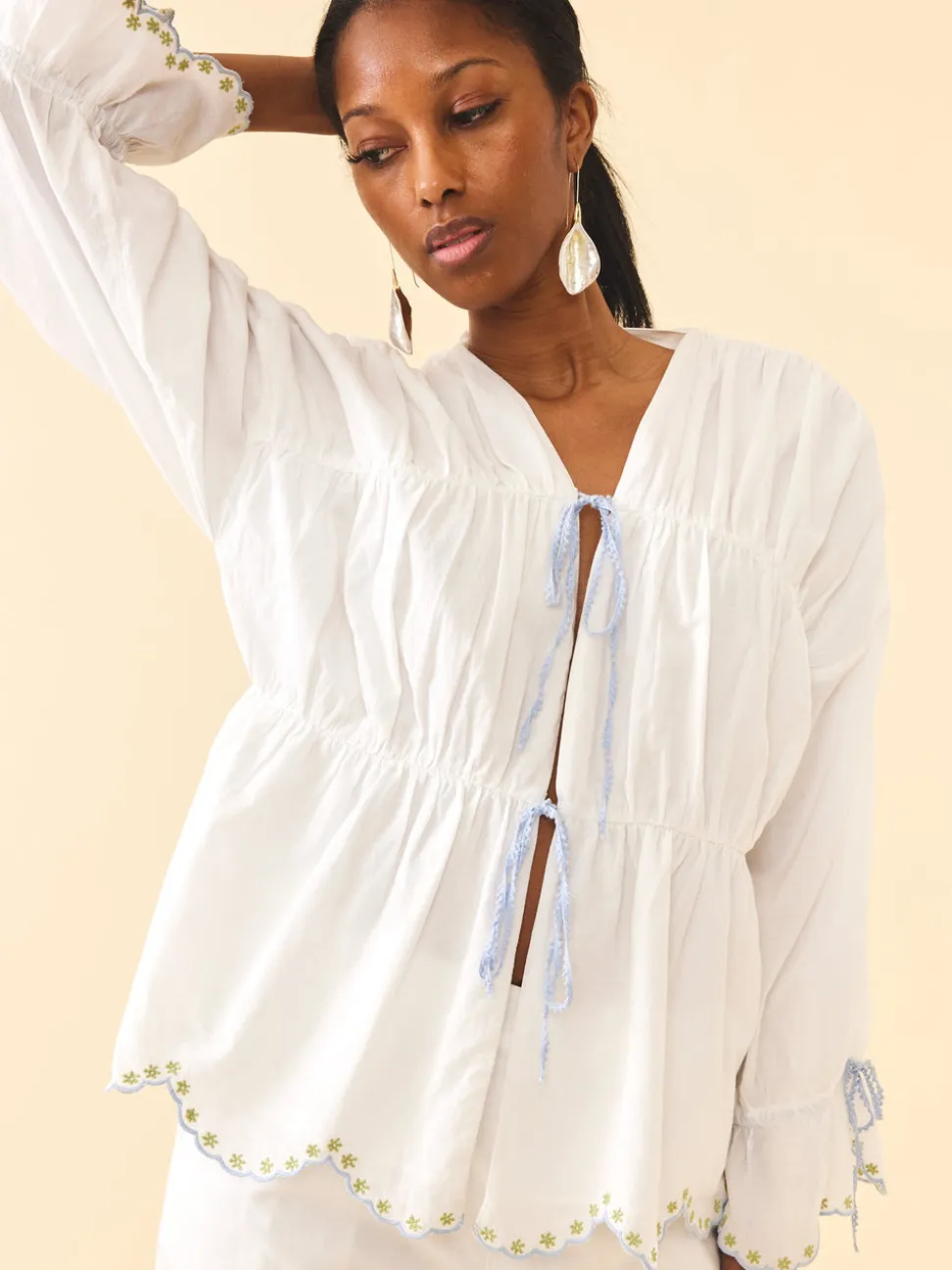 Isle Top in White Whimsy