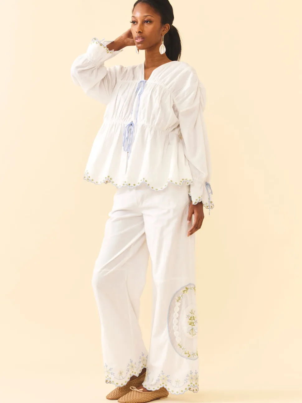 Isle Top in White Whimsy