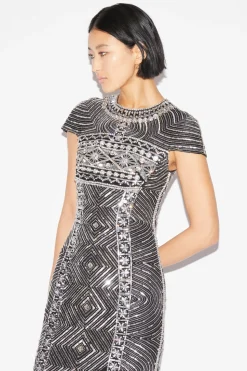 Isobel Gown Black Silver Embroidered Tulle
