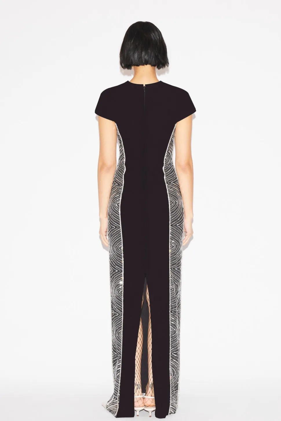 Isobel Gown Black Silver Embroidered Tulle