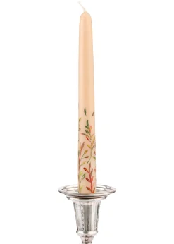 Ivory Fall Leaves Taper Candles, Set of 2