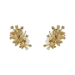 Ivory Floral Cluster Earrings