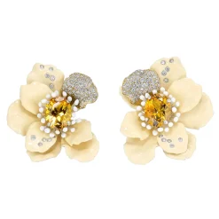 Ivory Poppy Earrings