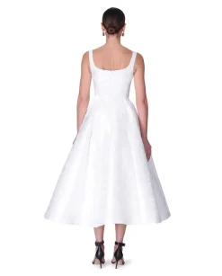 Jacquard Scoopneck Fit & Flare Midi Dress