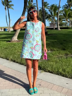 Jacquard Swing Swing Dress in Ethereal