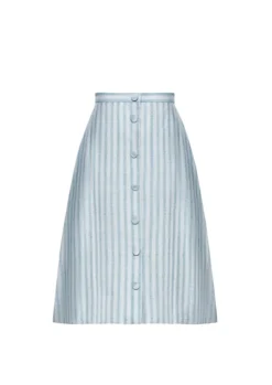 Jana Ikat Striped Tea-Length Skirt