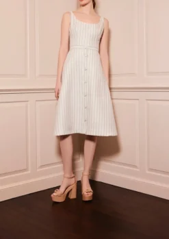 Jana Ikat Striped Tea-Length Skirt