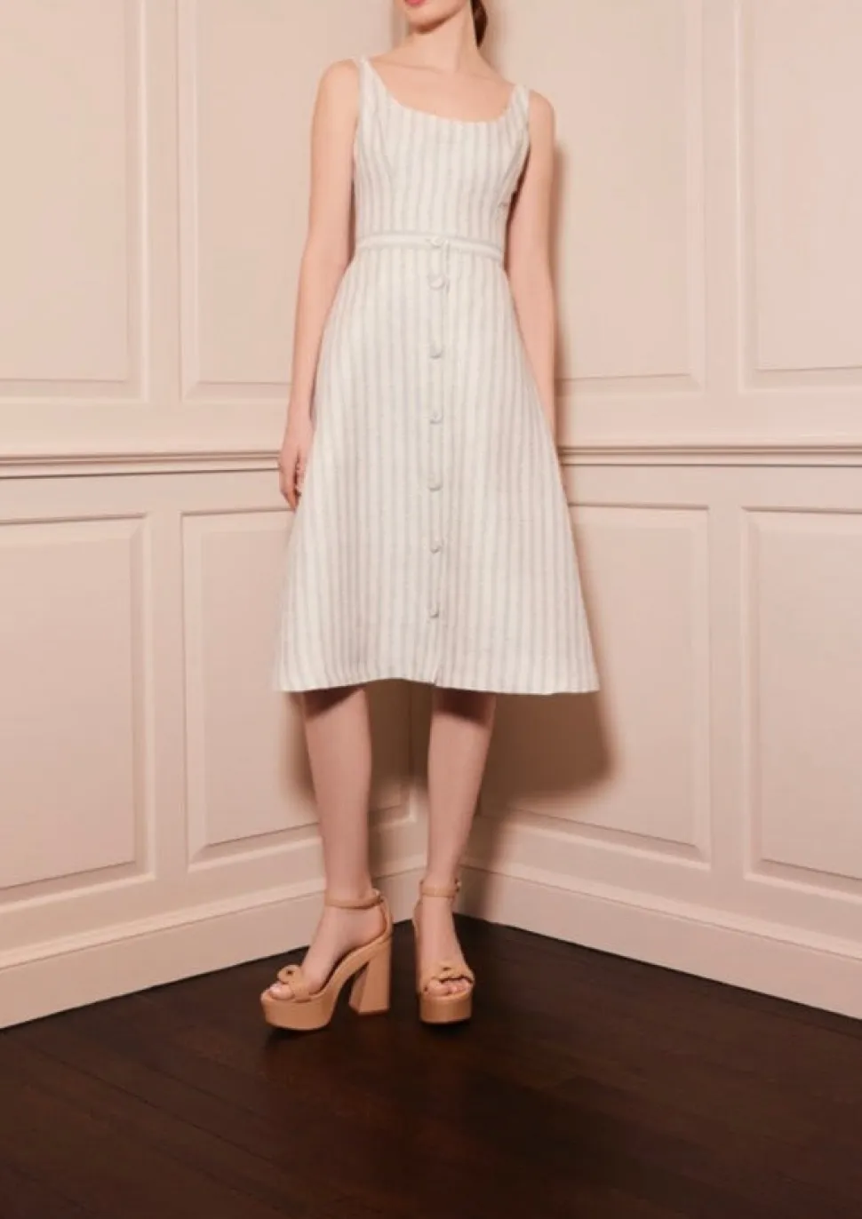 Jana Ikat Striped Tea-Length Skirt