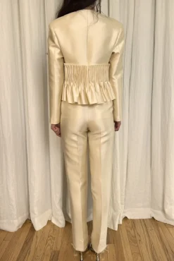 Jane Peplum Blazer in Silk & Wool
