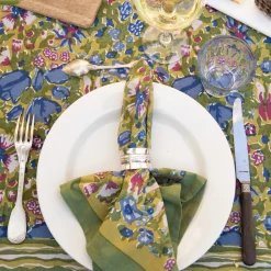 Jardin Napkins Blue & Vert, Set of 6