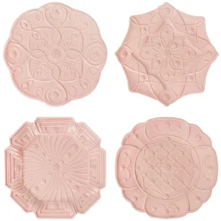 Jardins Du Monde Dessert/Salad Plate Assorted, Set of 4 in Blush