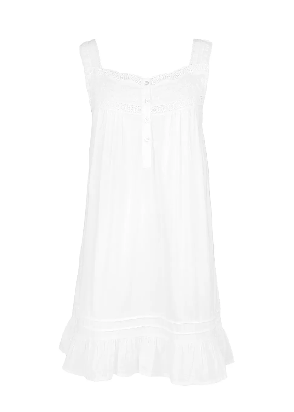 Jennifer White Cotton Nightgown