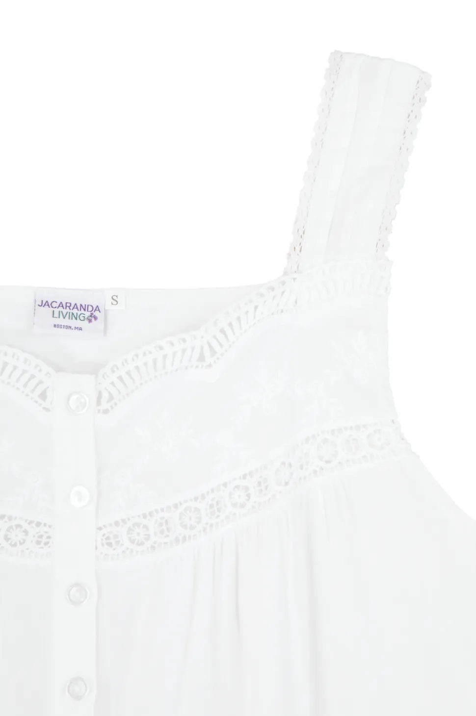 Jennifer White Cotton Nightgown