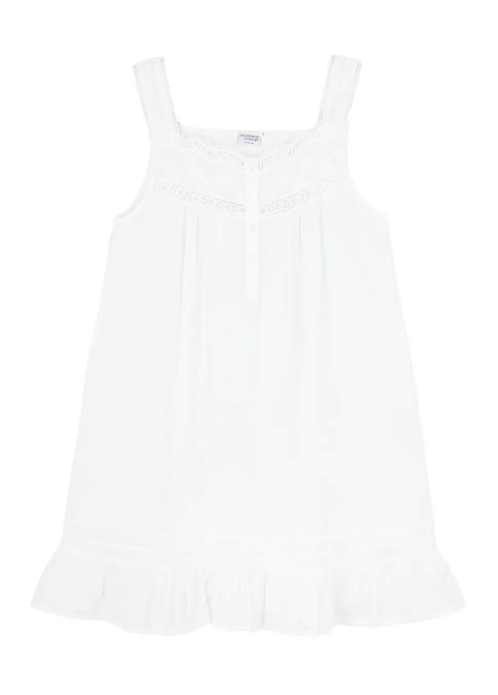 Jennifer White Cotton Nightgown