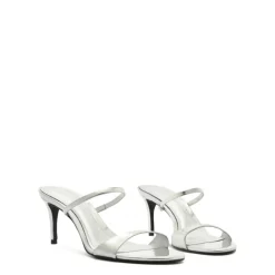 Jessica Mid Mule Metallic Sandal in Prata