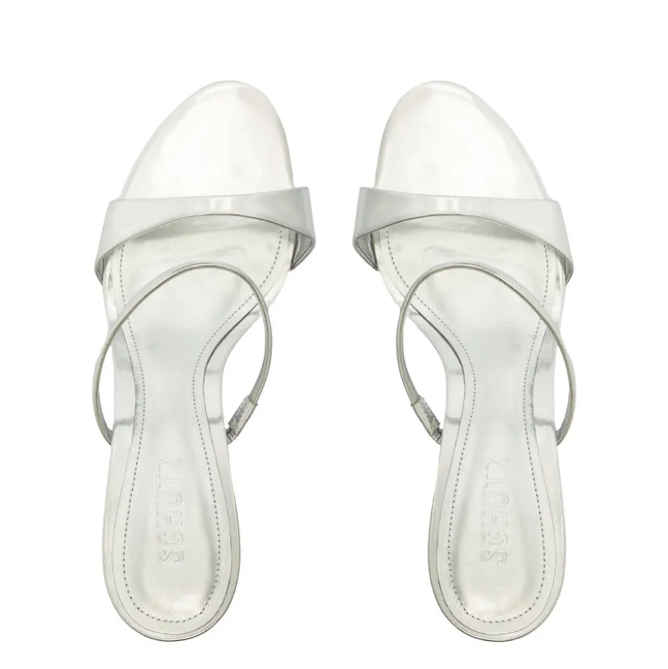 Jessica Mid Mule Metallic Sandal in Prata